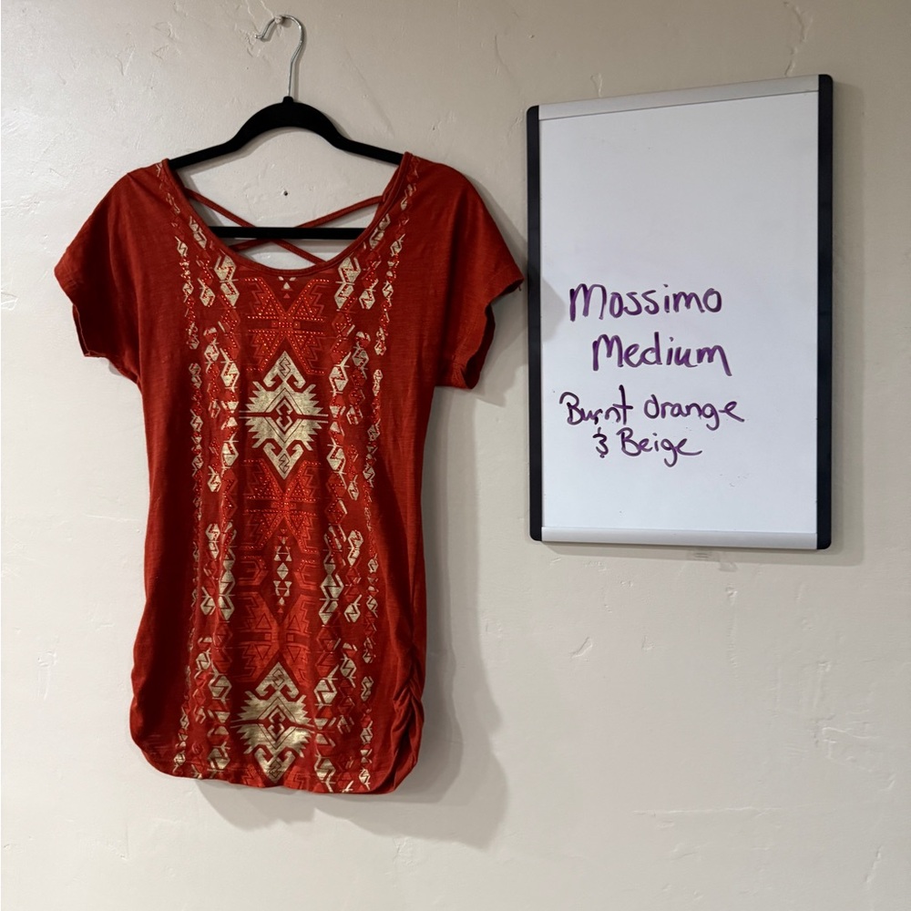 Mossimo Supply Co. Women's Red and Beige Blouse